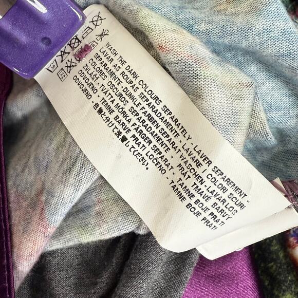 Desigual Graphic Print Tie Henley Top Whimsigoth Whimsy Twee Y2k Fairy Grunge M - Picture 8 of 10